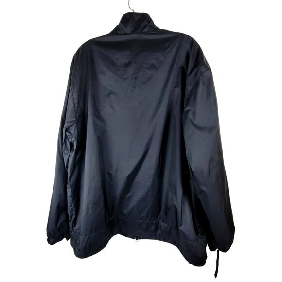 Mens Black Windbreaker Jacket Lightweight size XL Drawstring Waist JH1227 - Picture 2 of 4